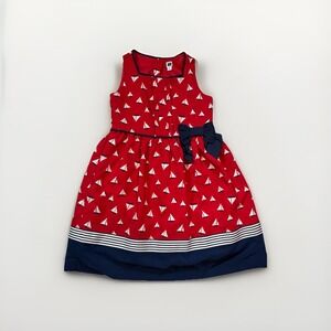 Janie and Jack Palermo Shore Sailboat  Dress Nautical Red White Blue Girls SZ 6